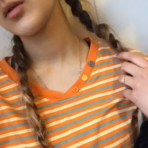 🍊Vintage orange striped Tee🍊